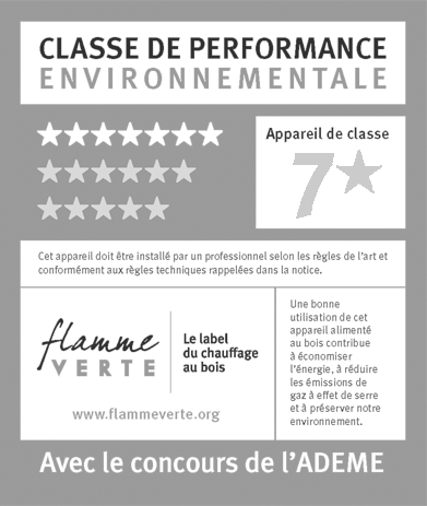 Label flamme verte 7 étoiles